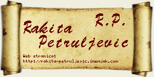 Rakita Petruljević vizit kartica